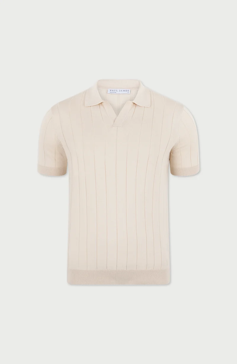Mens Ultra Fine Cotton Selection Knit Buttonless Polo Shirt