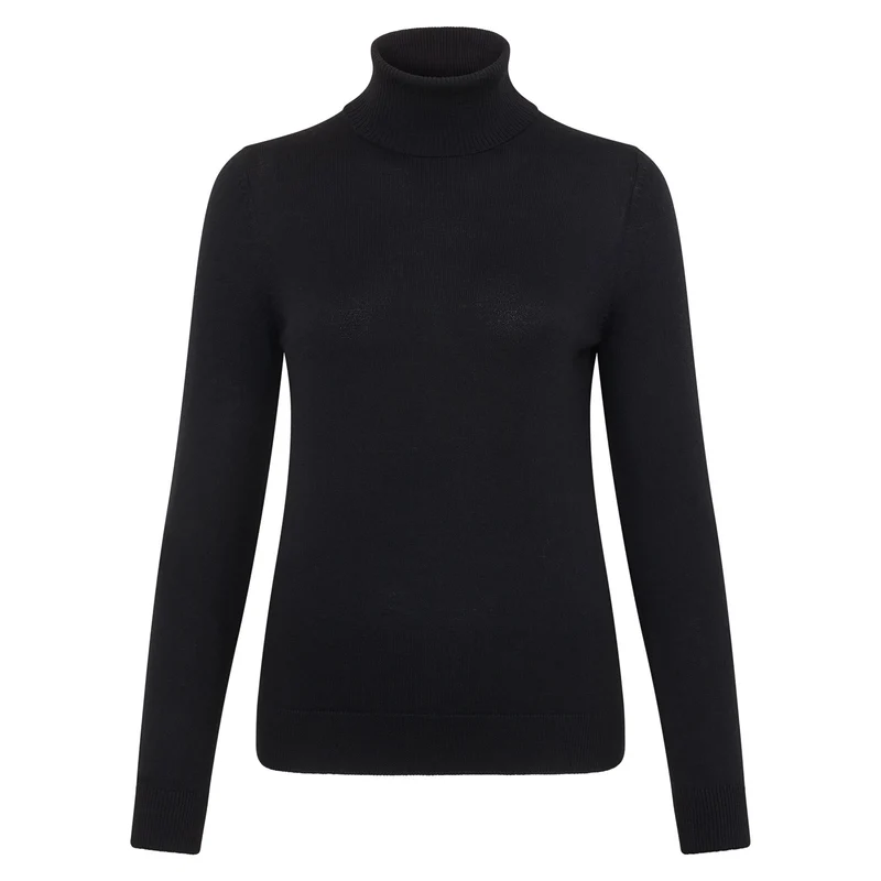 Womens Pure Extra Fine Merino Wool Roll Neck Jumper