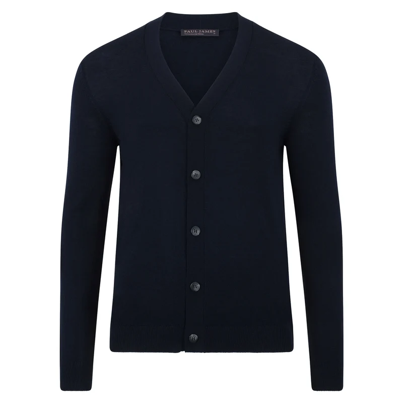 Mens Extra Fine Merino Wool Cardigan