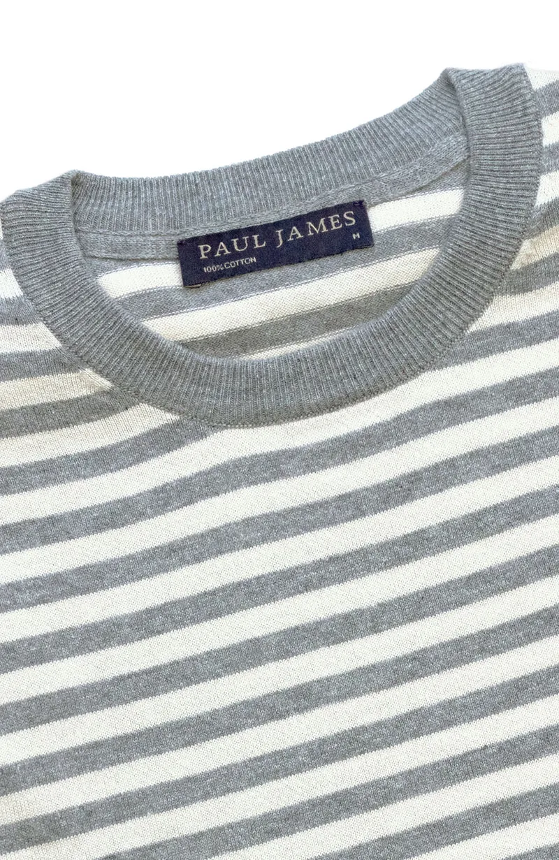 Mens Ultra Fine Cotton Knitted Breton T-Shirt