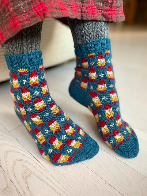 Joyful Colorwork Socks by Charlotte Stone