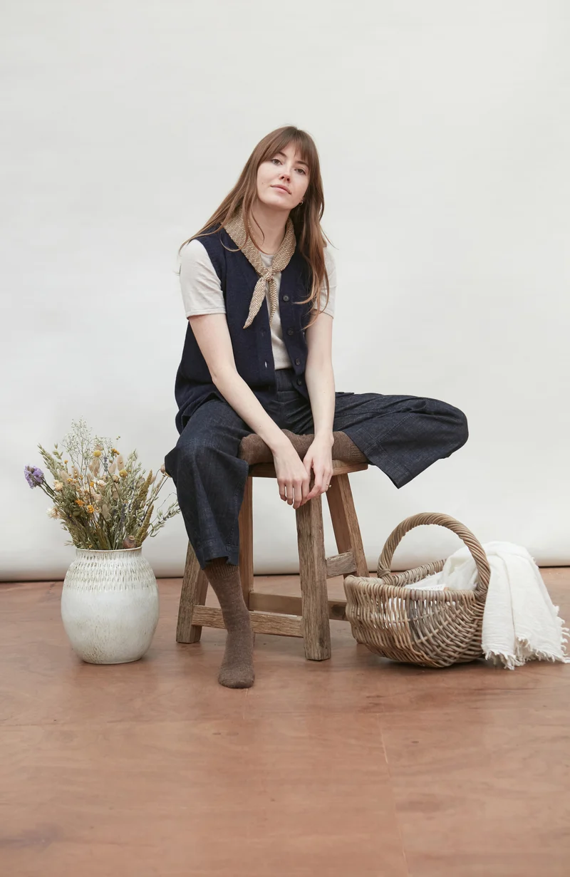 Womens Lambswool V Neck Waistcoat with Pockets
