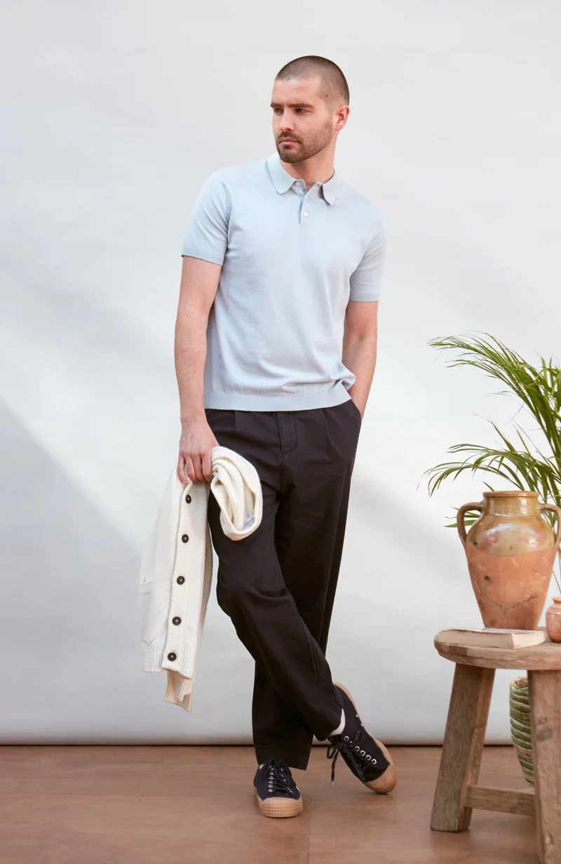Mens Ultra Fine Cotton Short Sleeve Polo Shirt