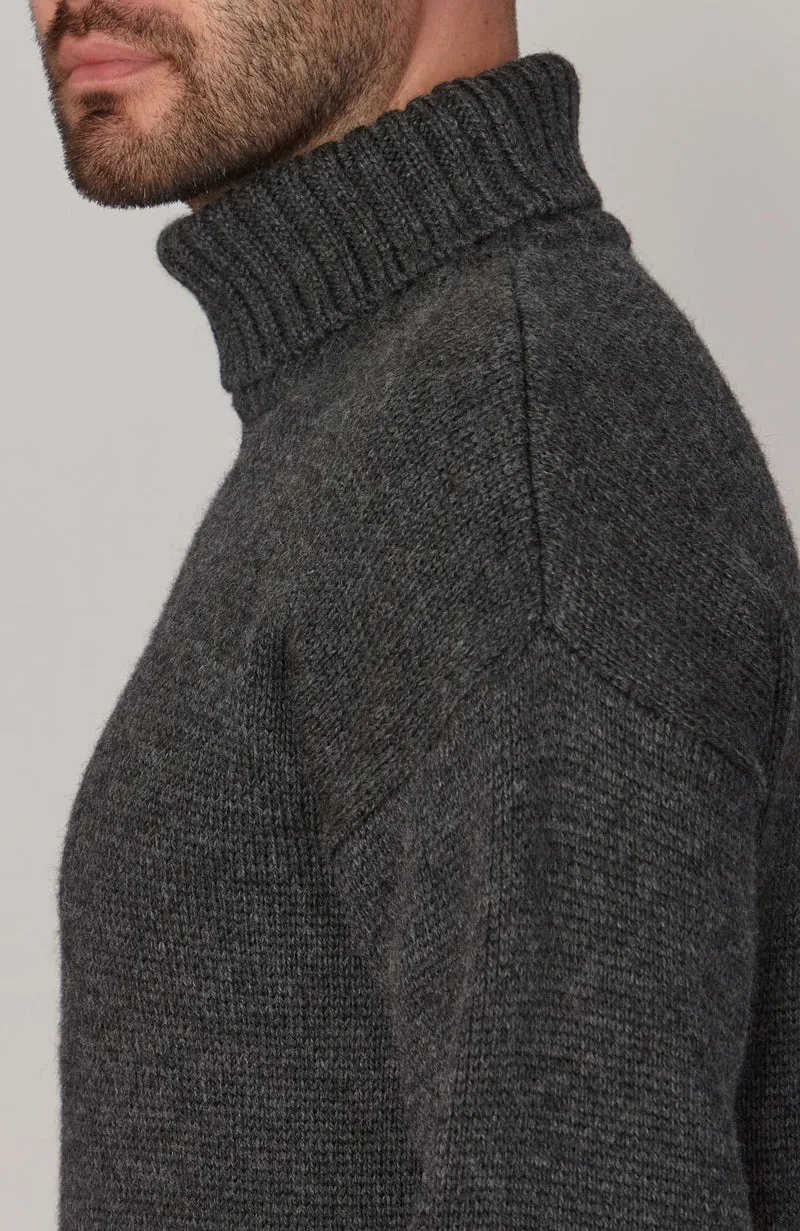 Mens XS Stone Submariner Chunky Roll Neck Merino Wool Jumper