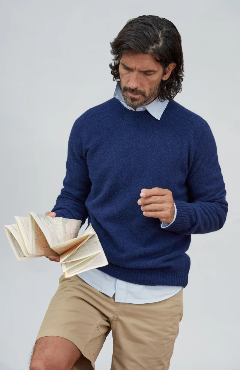 Mens Lambswool Saddle Shoulder Jumper