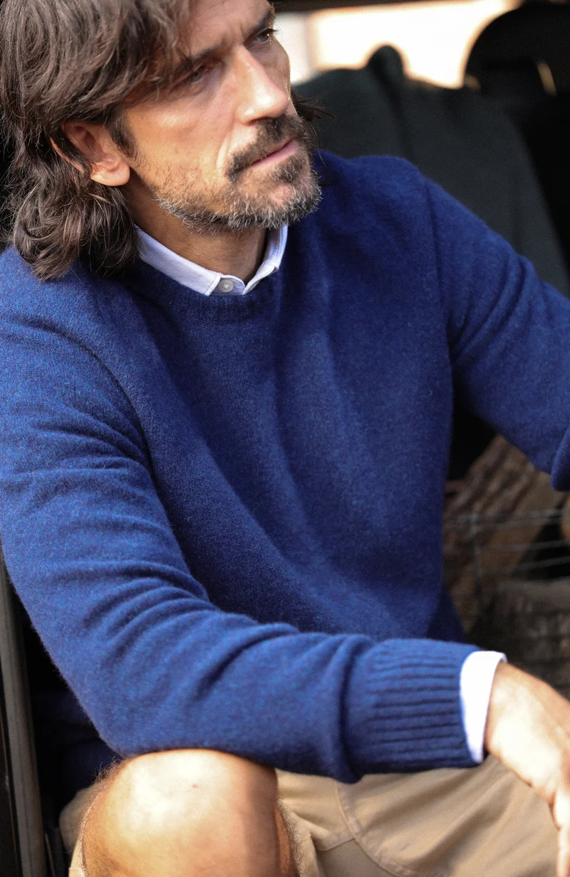 Mens Lambswool Saddle Shoulder Jumper