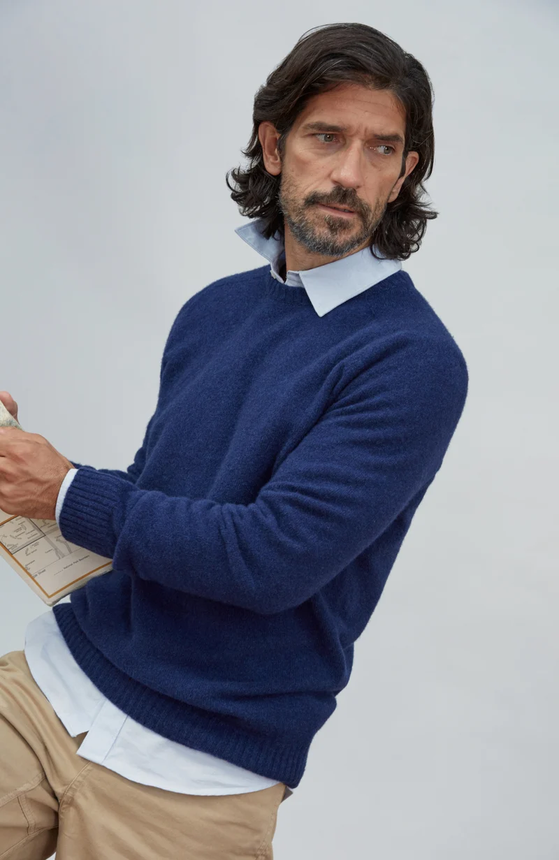 Mens Lambswool Saddle Shoulder Jumper