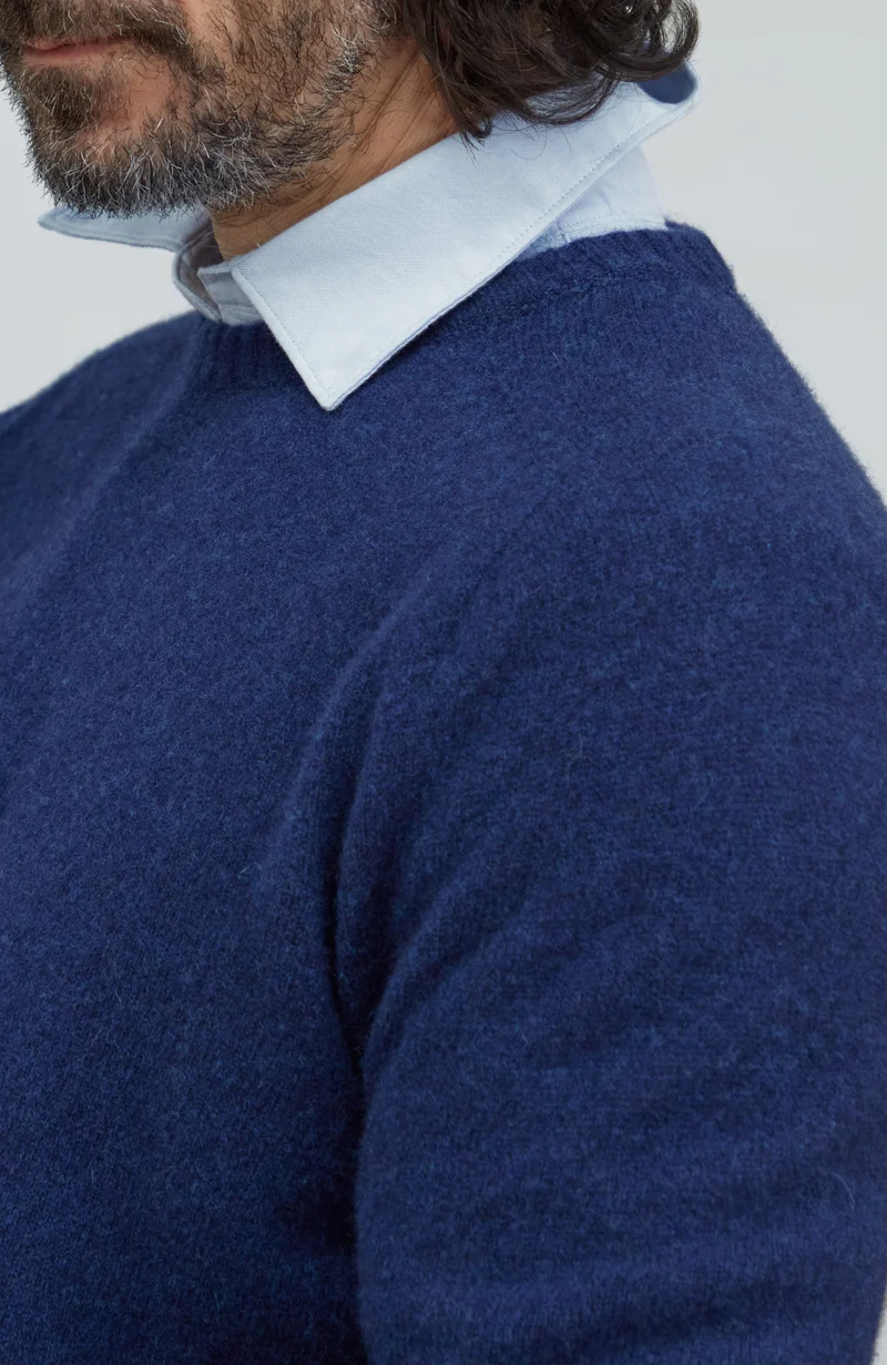 Mens Lambswool Saddle Shoulder Jumper