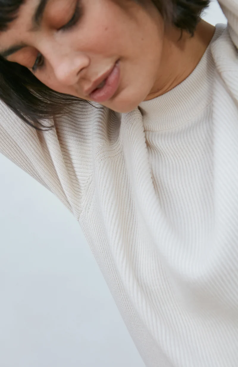 Womens Lightweight Cotton Cley Ribbed Jumper