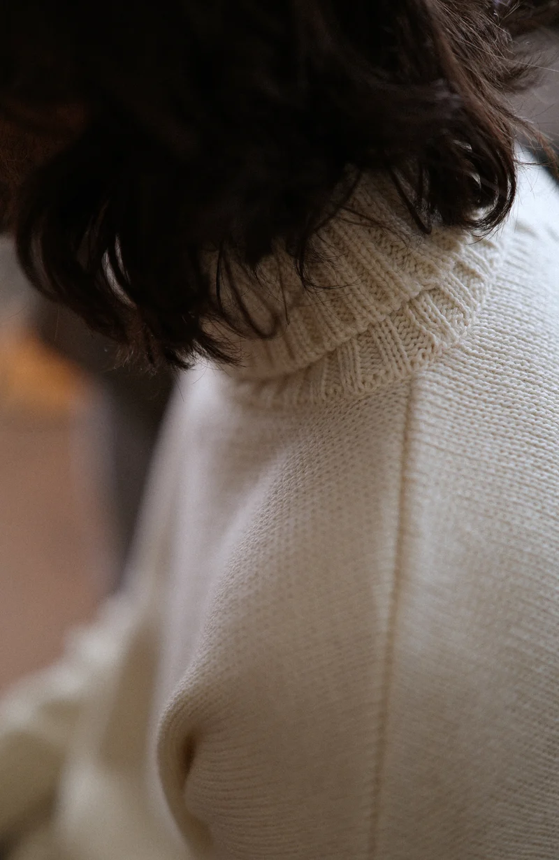 Mens Chunky Merino Wool Submariner Roll Neck Jumper
