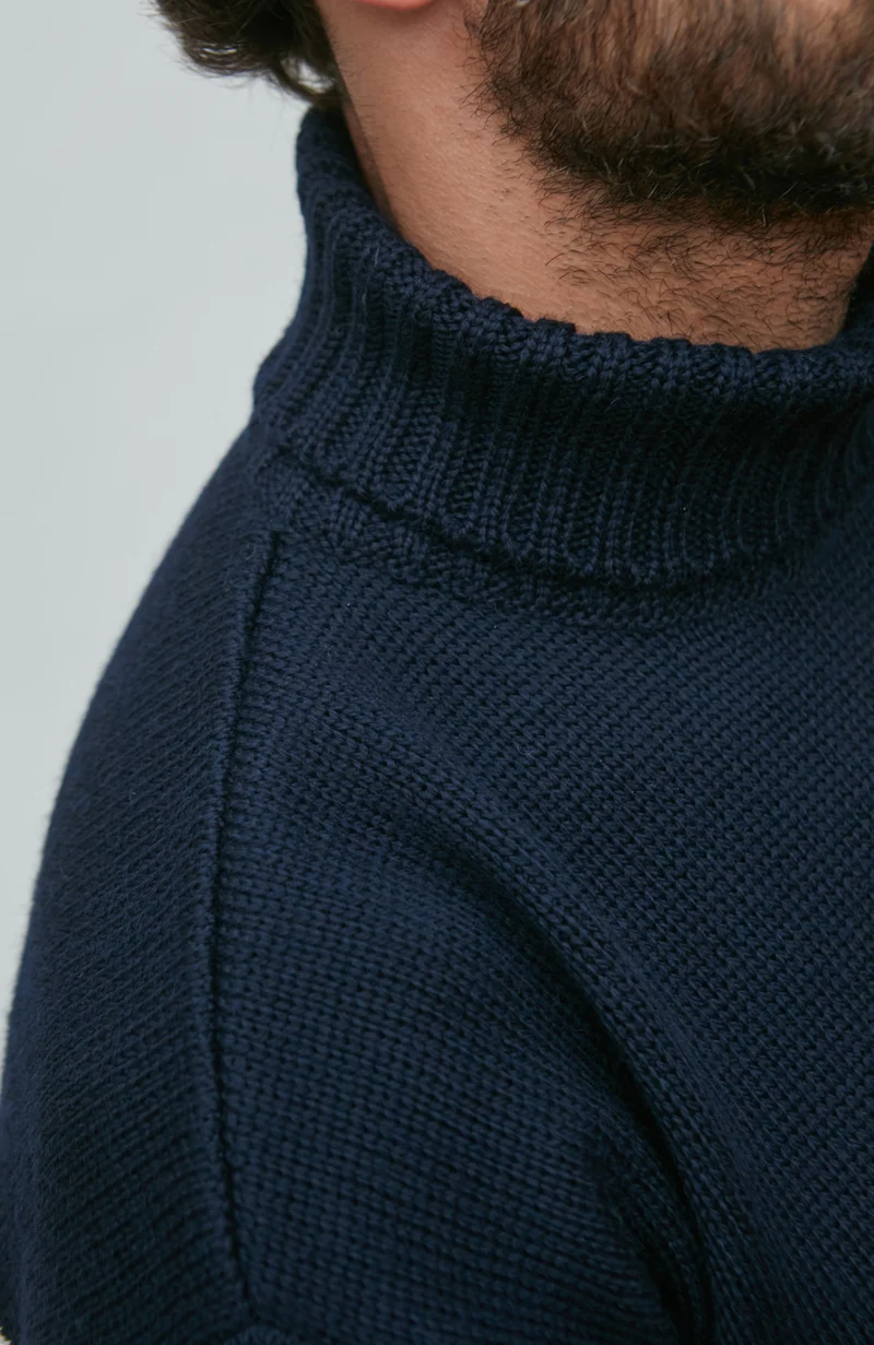 Mens Chunky Merino Wool Submariner Roll Neck Jumper
