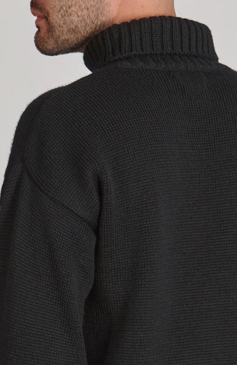Mens Chunky Merino Wool Submariner Roll Neck Jumper