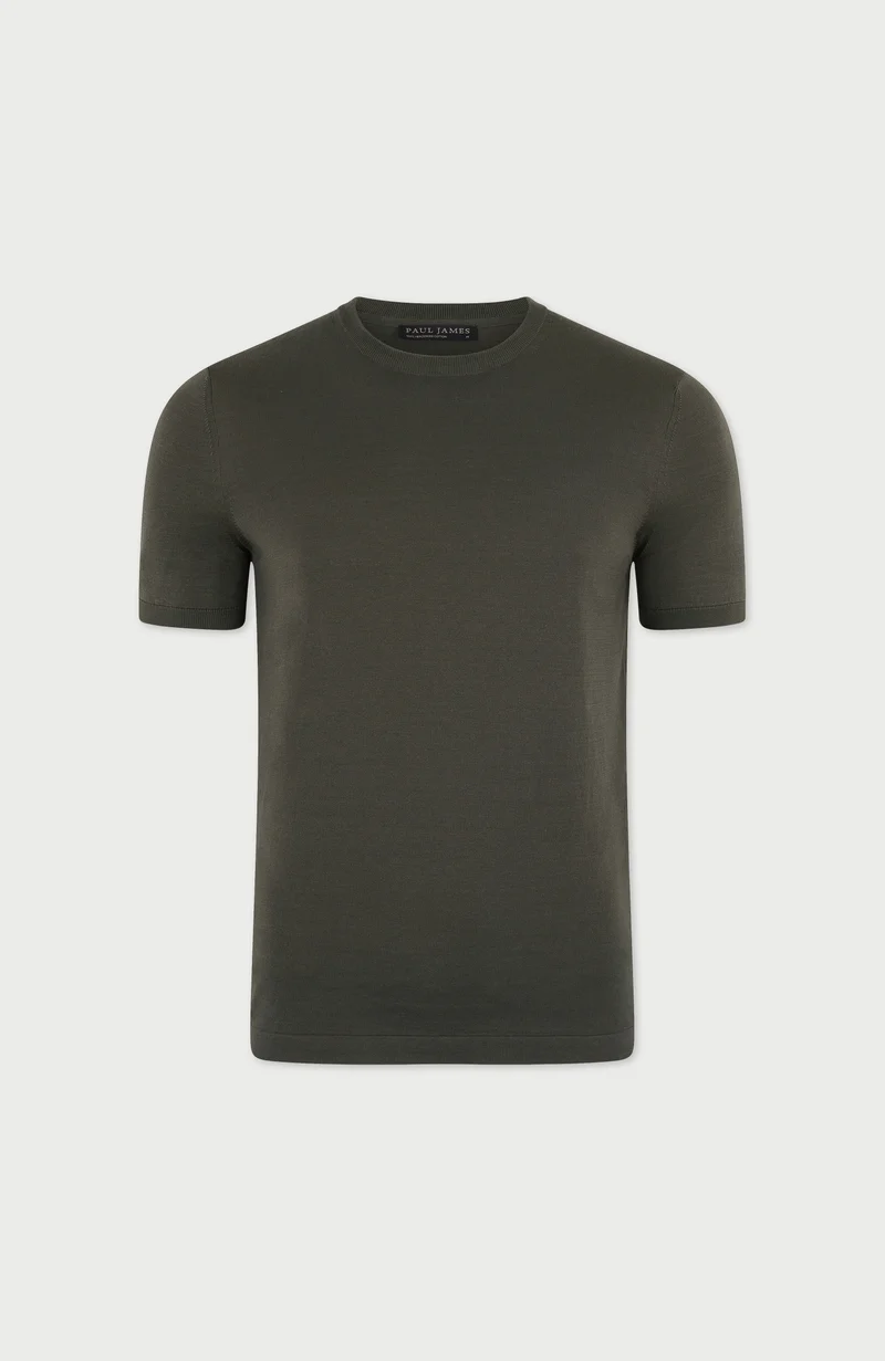 Mens Superfine Mercerised Cotton Knitted T-Shirt