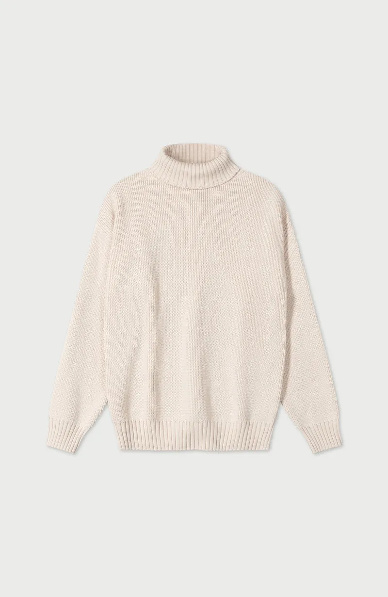 Womens Pure Cotton Heavyweight Submariner Roll Neck Jumper