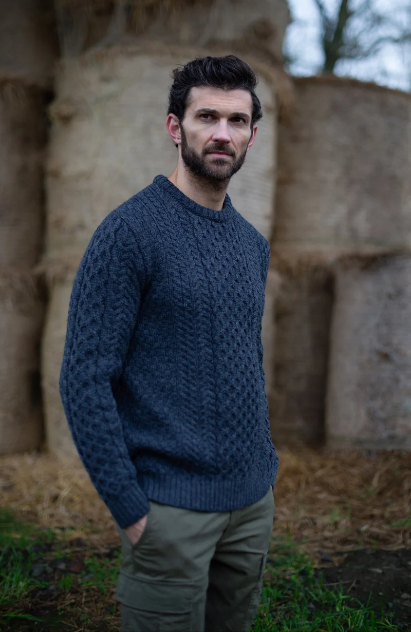 Mens Fisherman's British Wool Cable Jumper