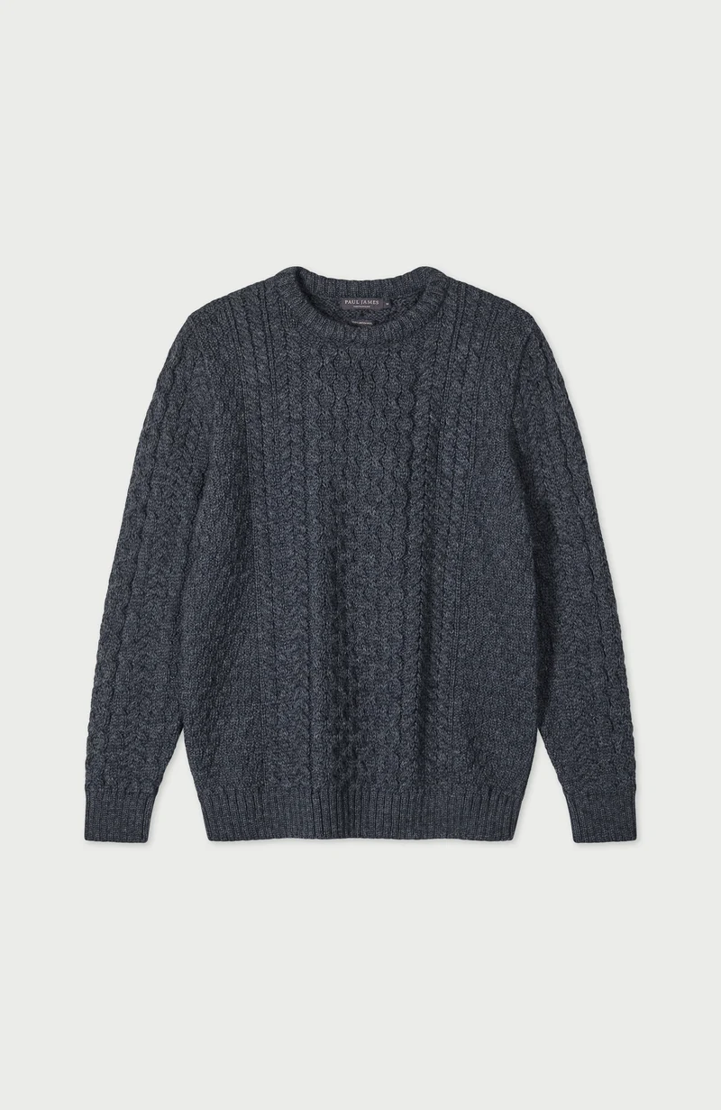 Mens Fisherman's British Wool Cable Jumper
