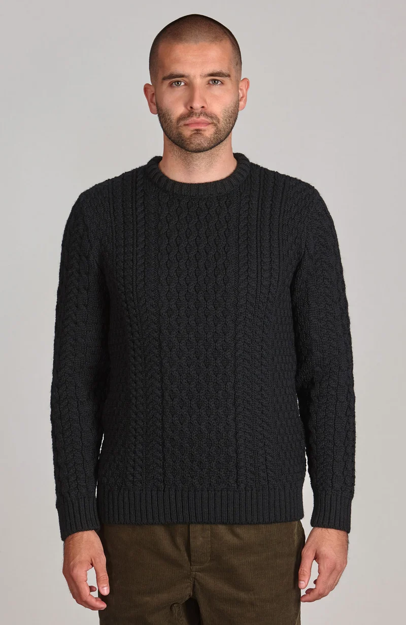Mens Fisherman's British Wool Cable Jumper