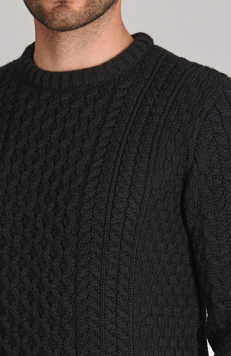 Mens Fisherman's British Wool Cable Jumper