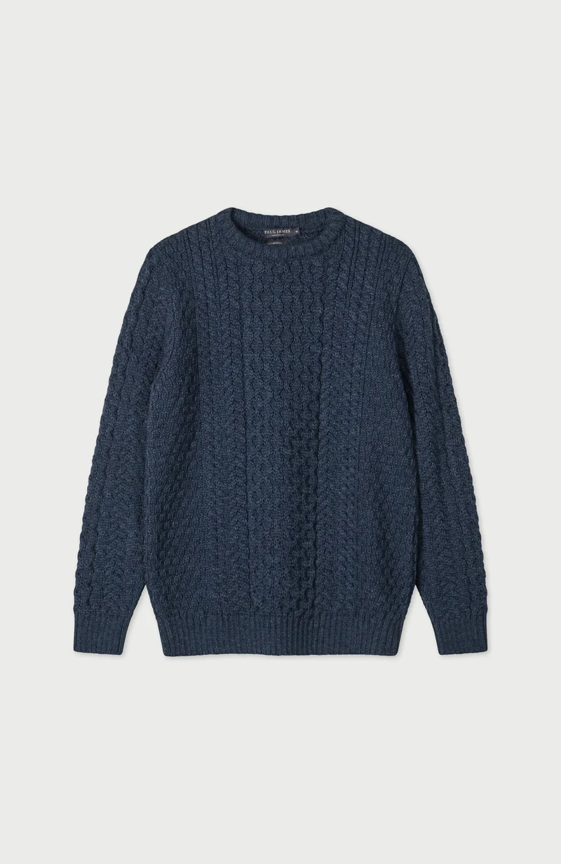 Mens Fisherman's British Wool Cable Jumper