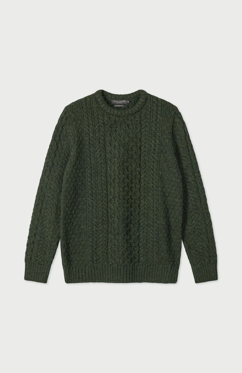 Mens Fisherman's British Wool Cable Jumper