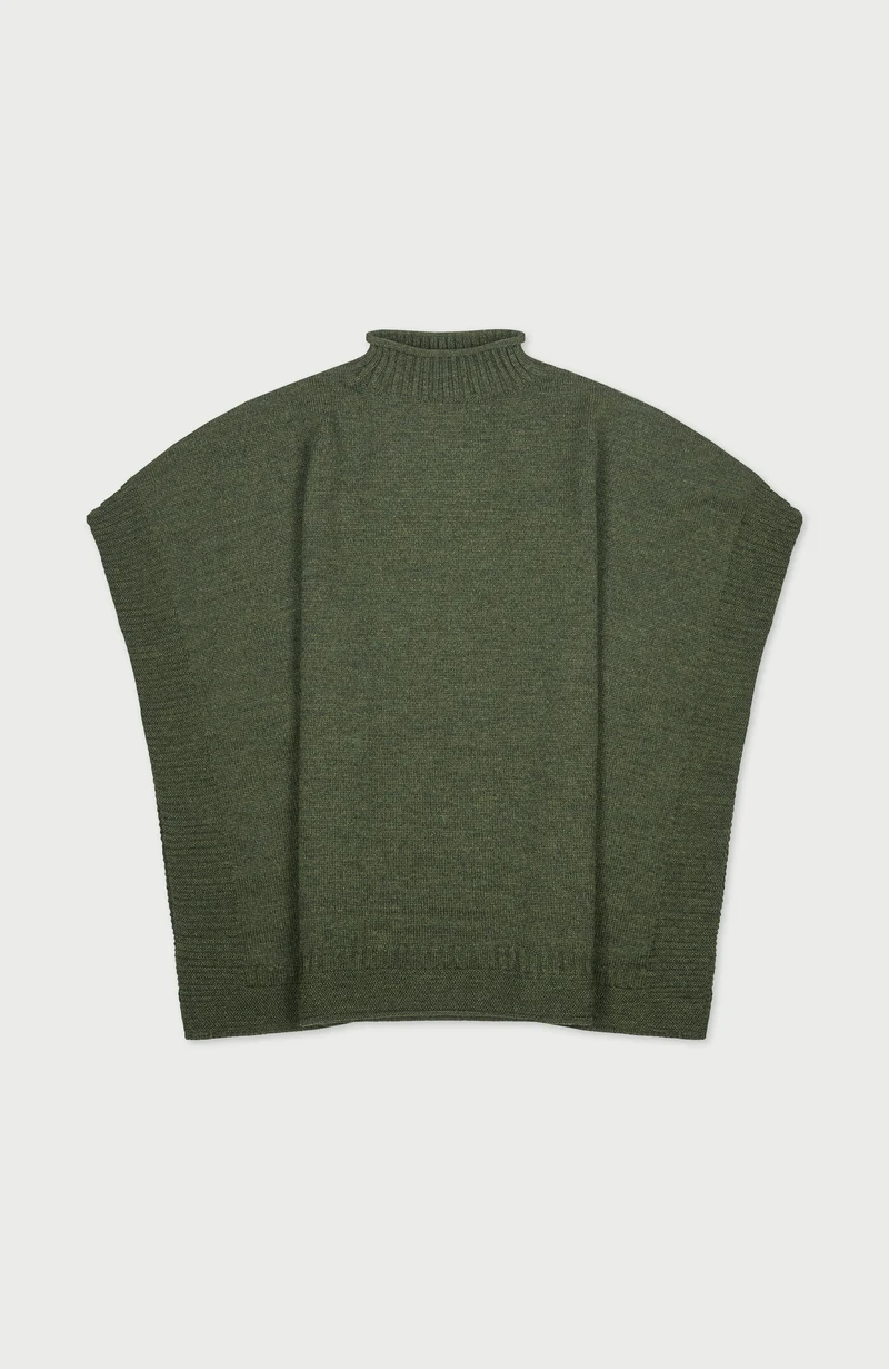 Womens Chunky Merino Wool Poncho