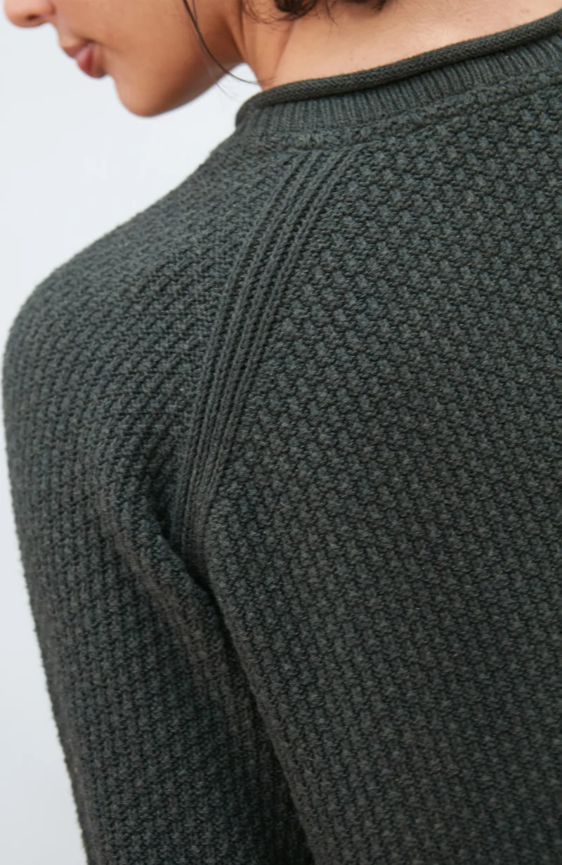 Womens Midweight Cotton Moss Stitch Jumper
