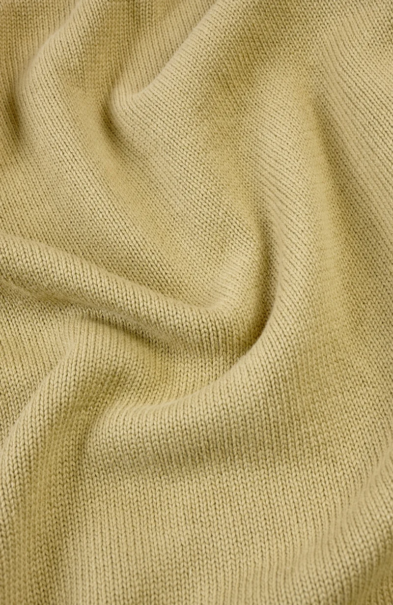 Mens Midweight Organic Cotton Linen Mock Neck Gansey Jumper