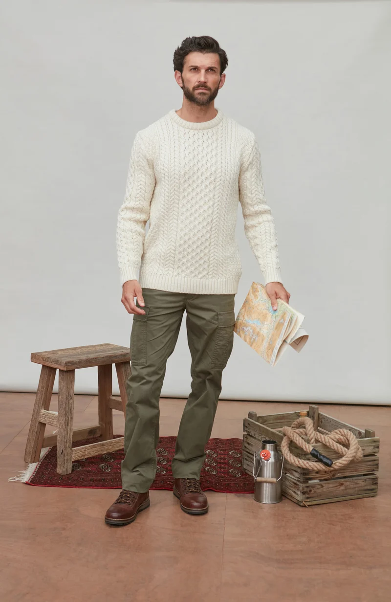 Mens Fisherman's British Wool Cable Jumper