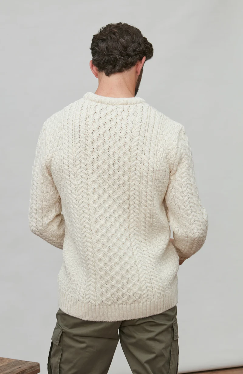 Mens Fisherman's British Wool Cable Jumper