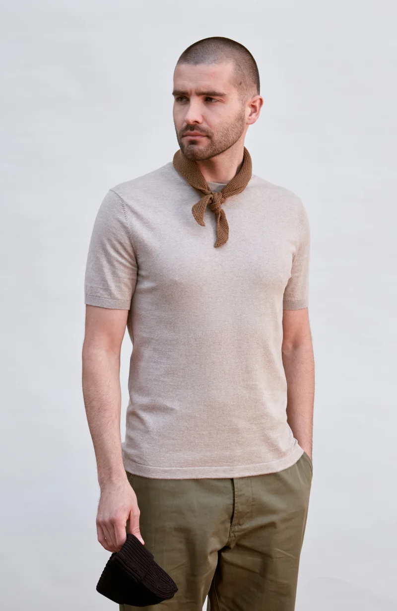 Cotton Garter Knit Mini Neckerchief