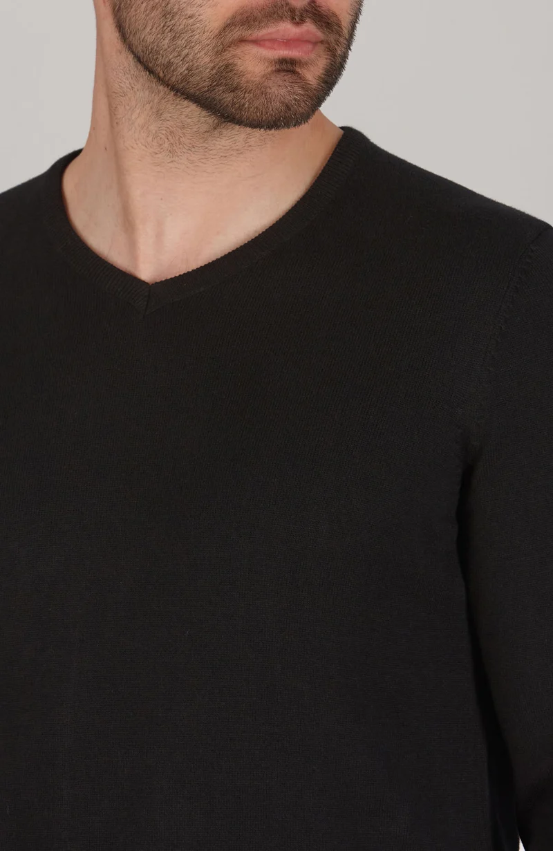Mens Lightweight Cotton V-Neck Jumper
