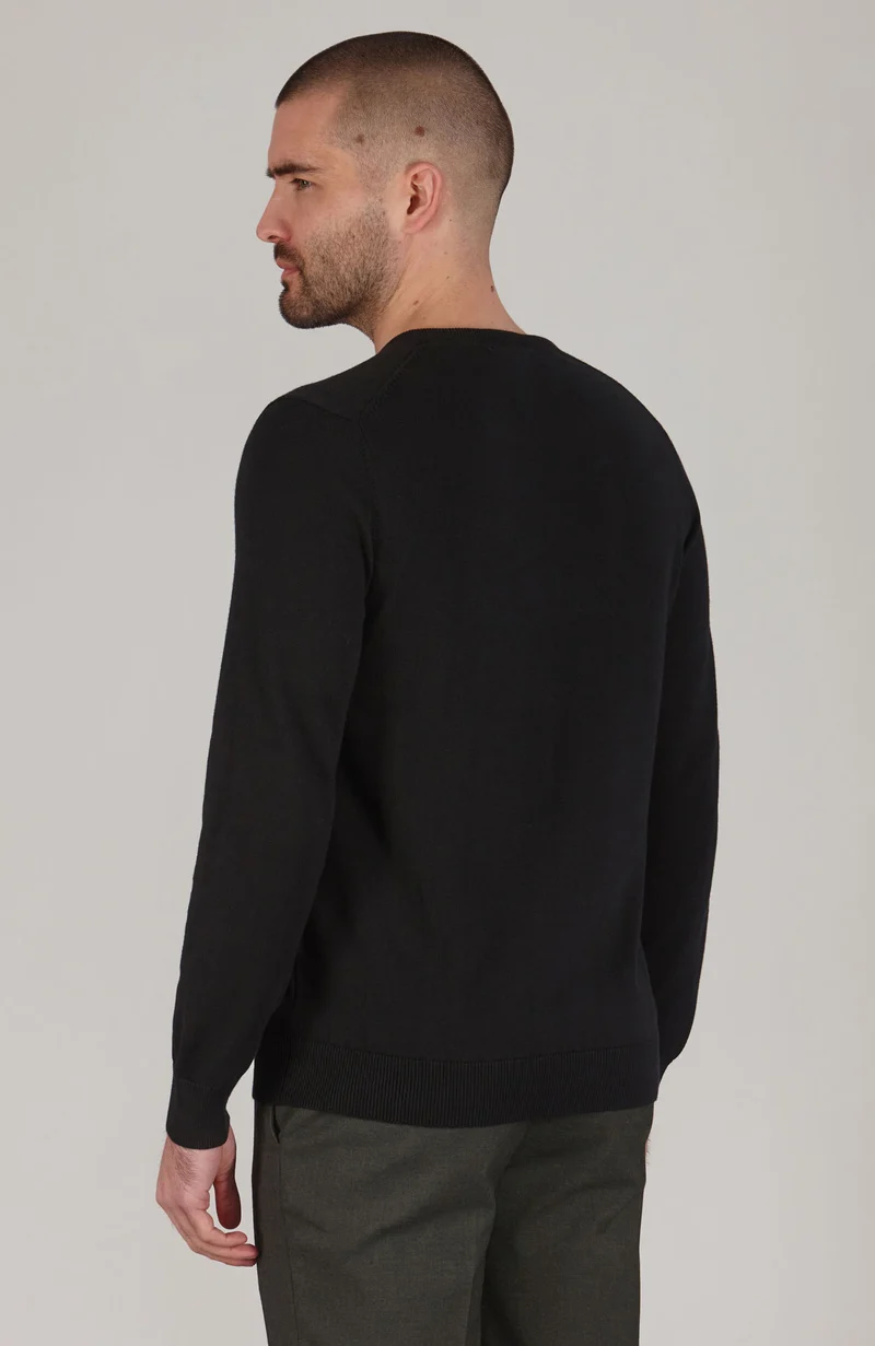 Mens Lightweight Cotton V-Neck Jumper