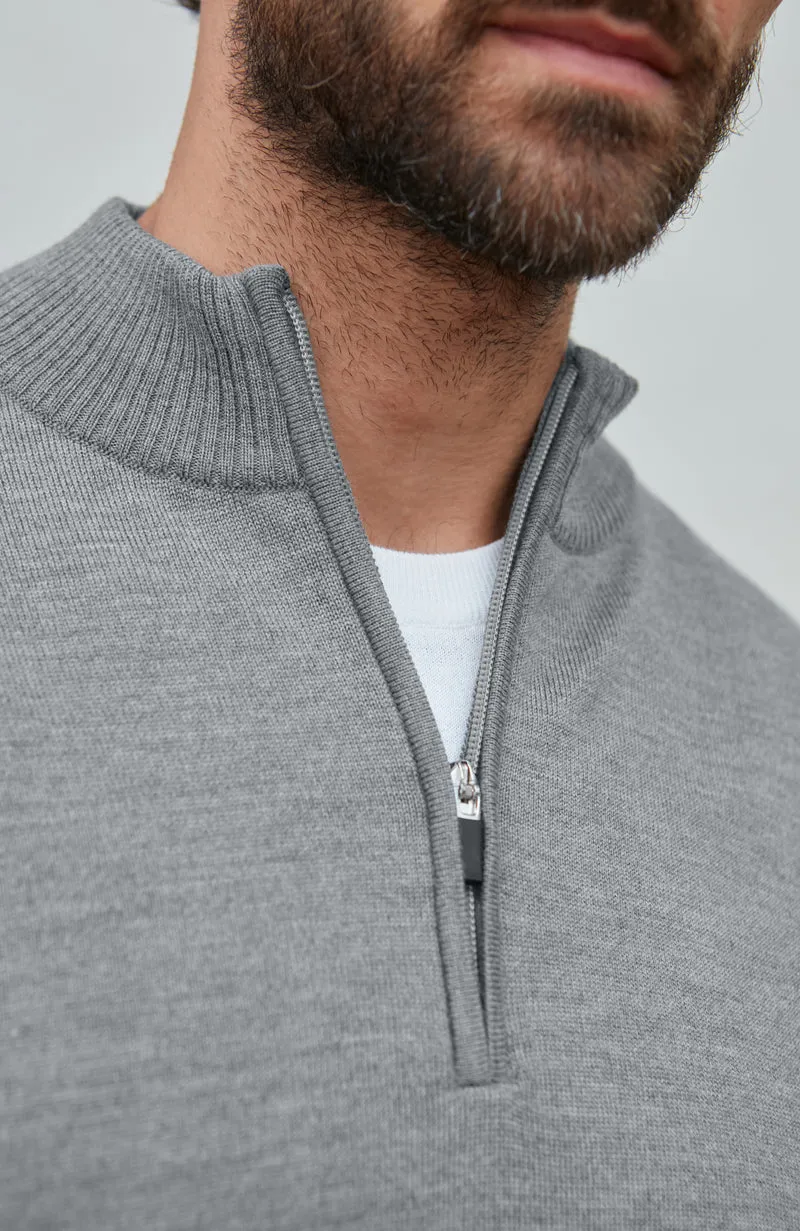 Mens Extra Fine Merino Wool Quarter Zip Jumper