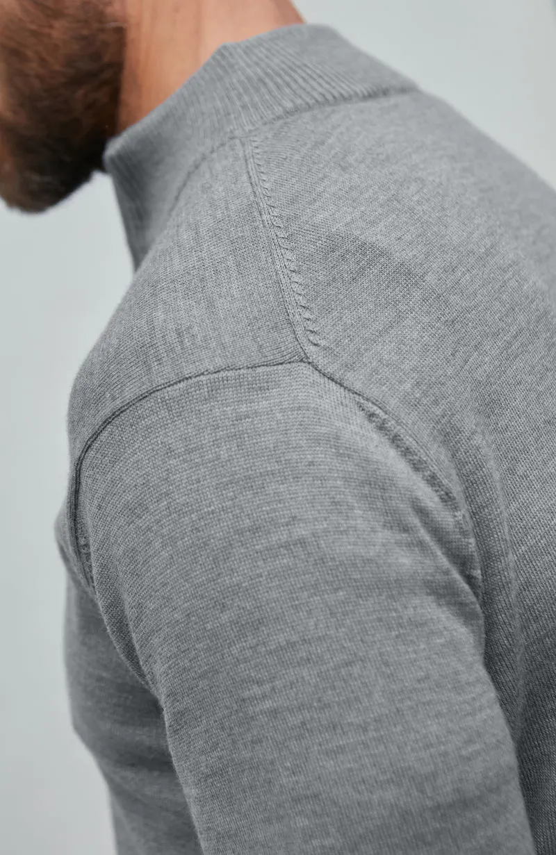 Mens Extra Fine Merino Wool Quarter Zip Jumper