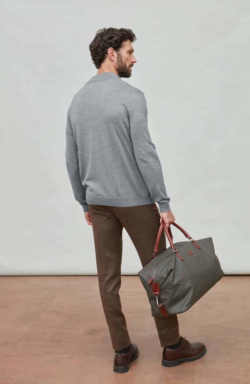 Mens Extra Fine Merino Wool Quarter Zip Jumper