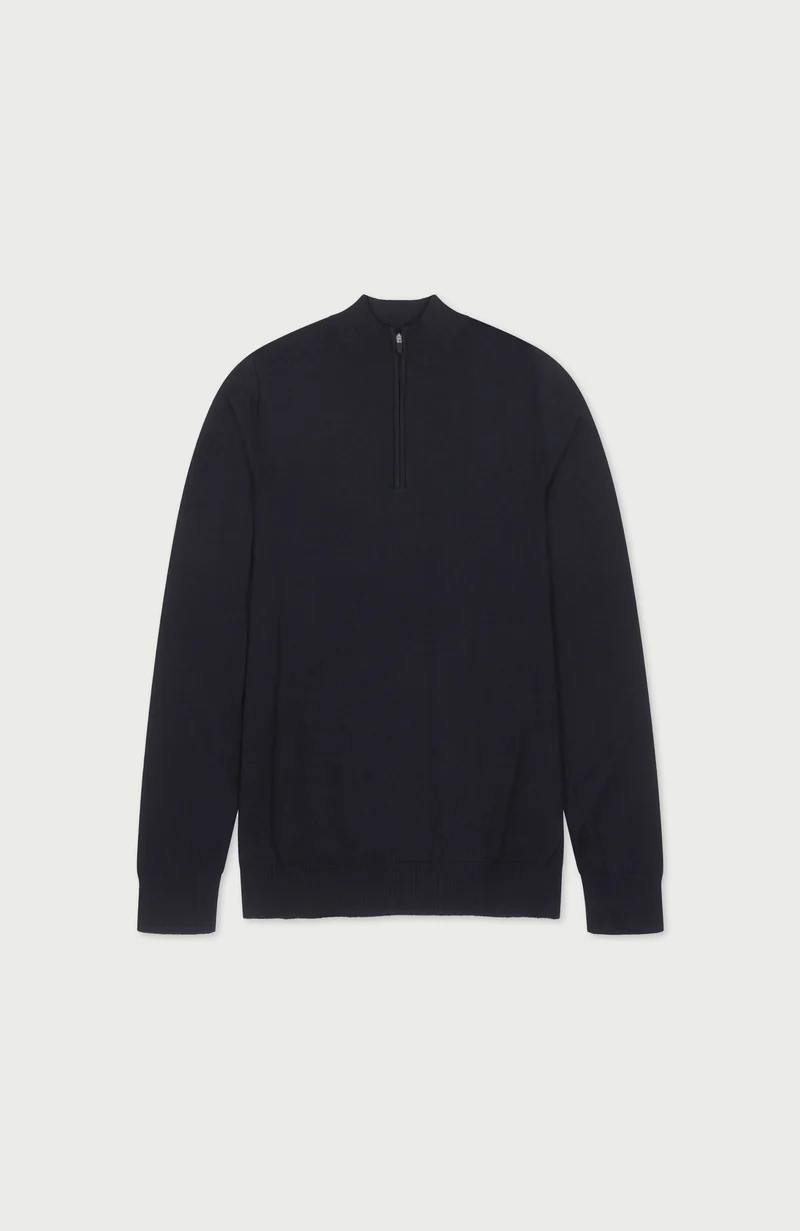 Mens Extra Fine Merino Wool Quarter Zip Jumper