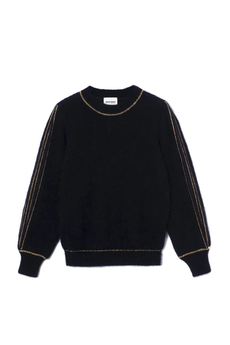 Pull Alix Angora Noir et doré.