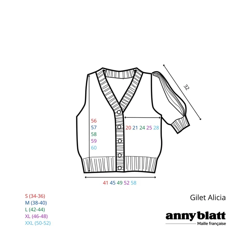 Gilet Alicia à tricoter.