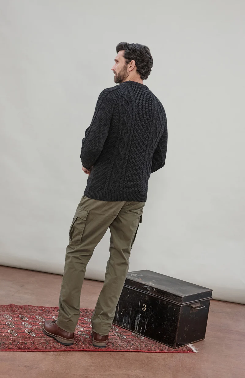 Mens Chunky Merino Wool Fisherman's Jumper