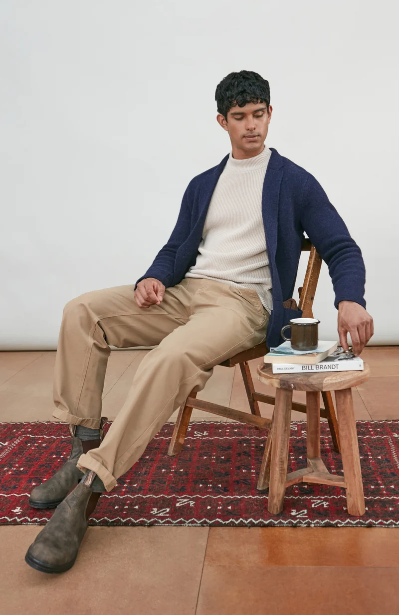 Mens Midweight Lambswool Knitted Blazer