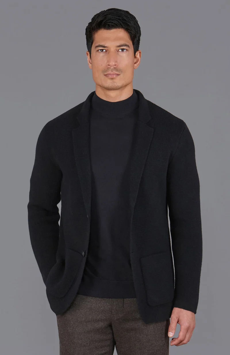 Mens Midweight Lambswool Knitted Blazer