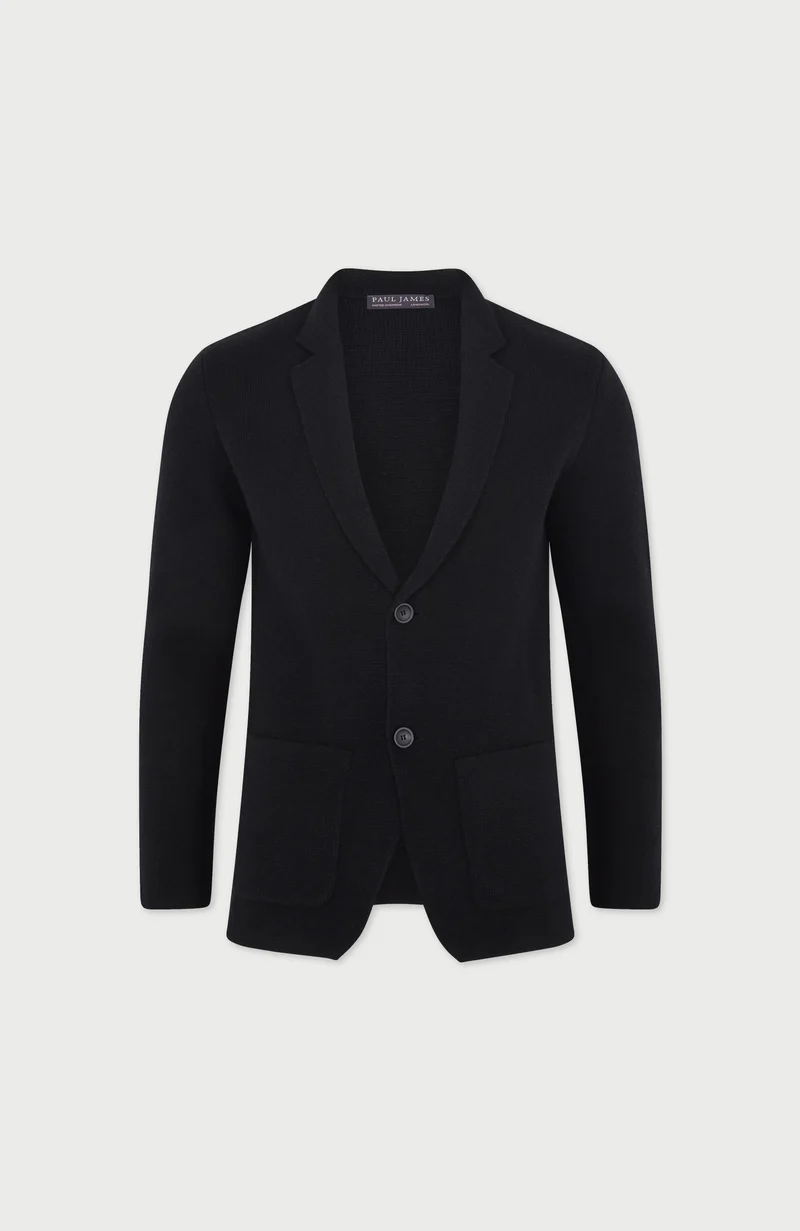Mens Midweight Lambswool Knitted Blazer
