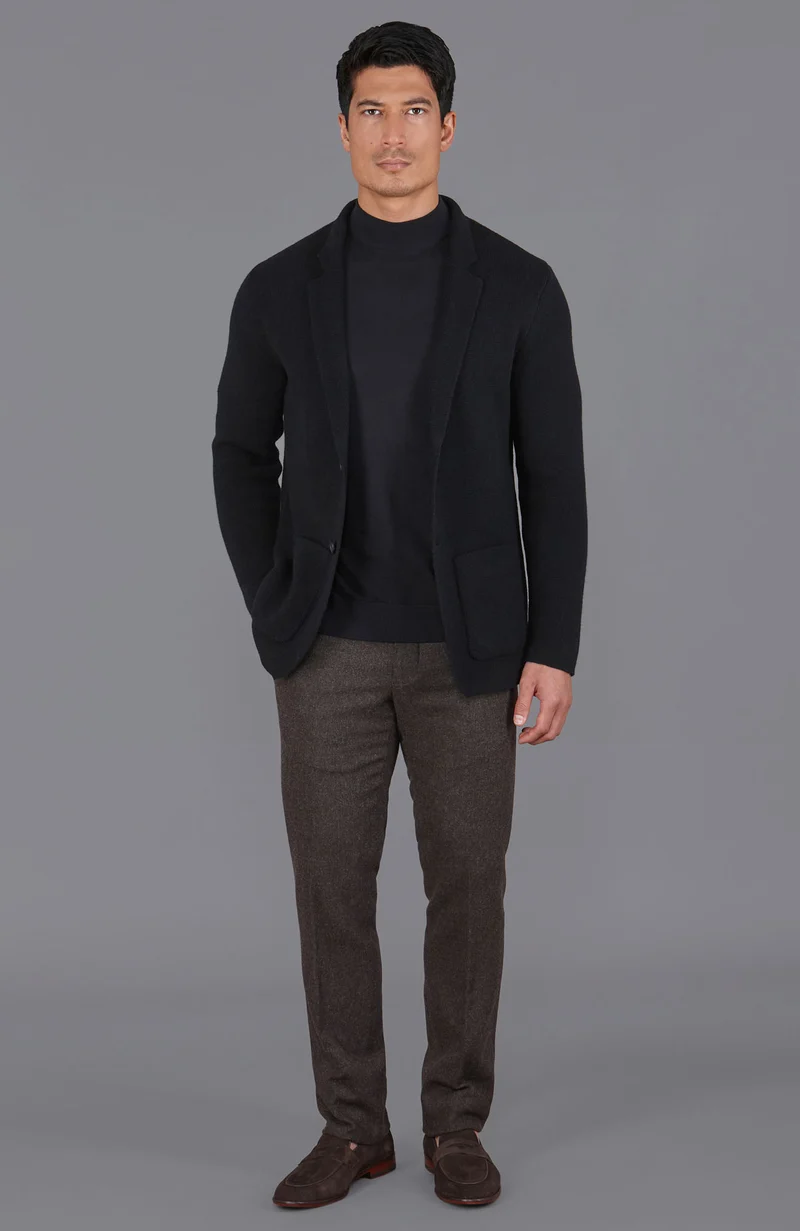 Mens Midweight Lambswool Knitted Blazer