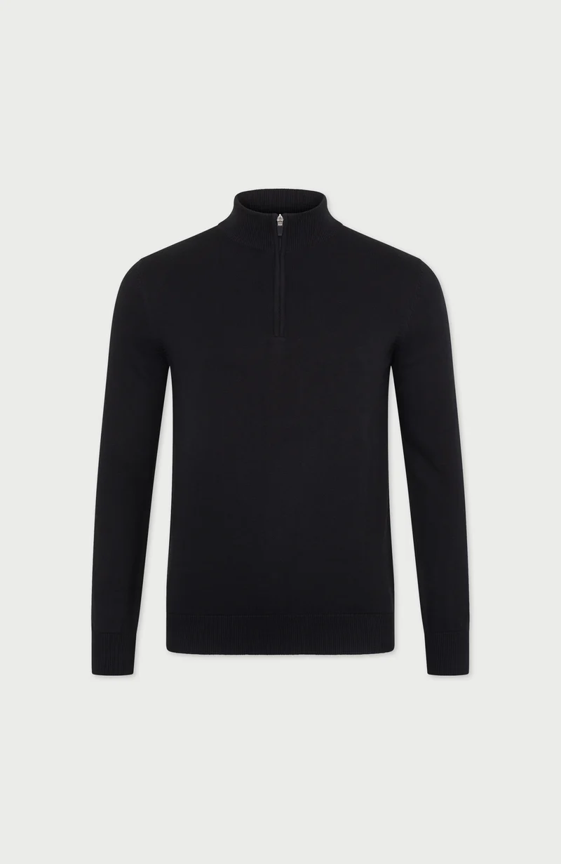 Mens Lightweight Cotton Zip Neck Jumper