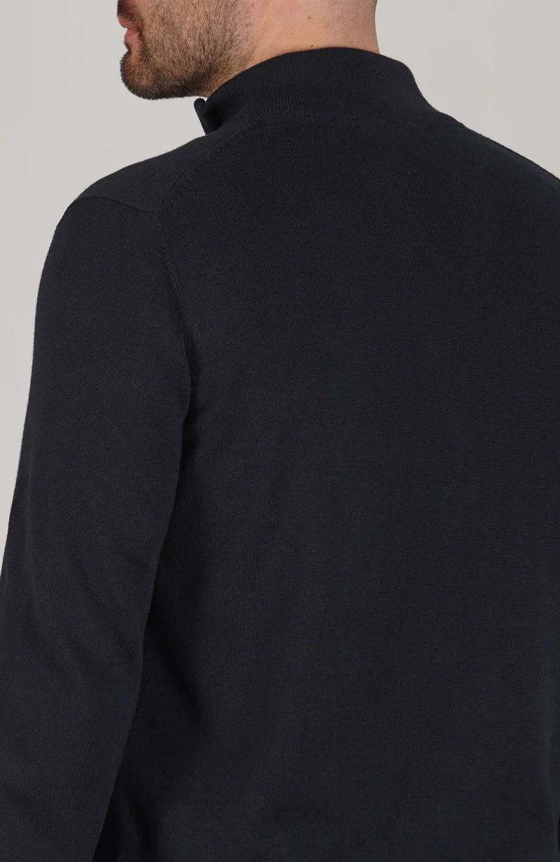 Mens Lightweight Cotton Zip Neck Jumper