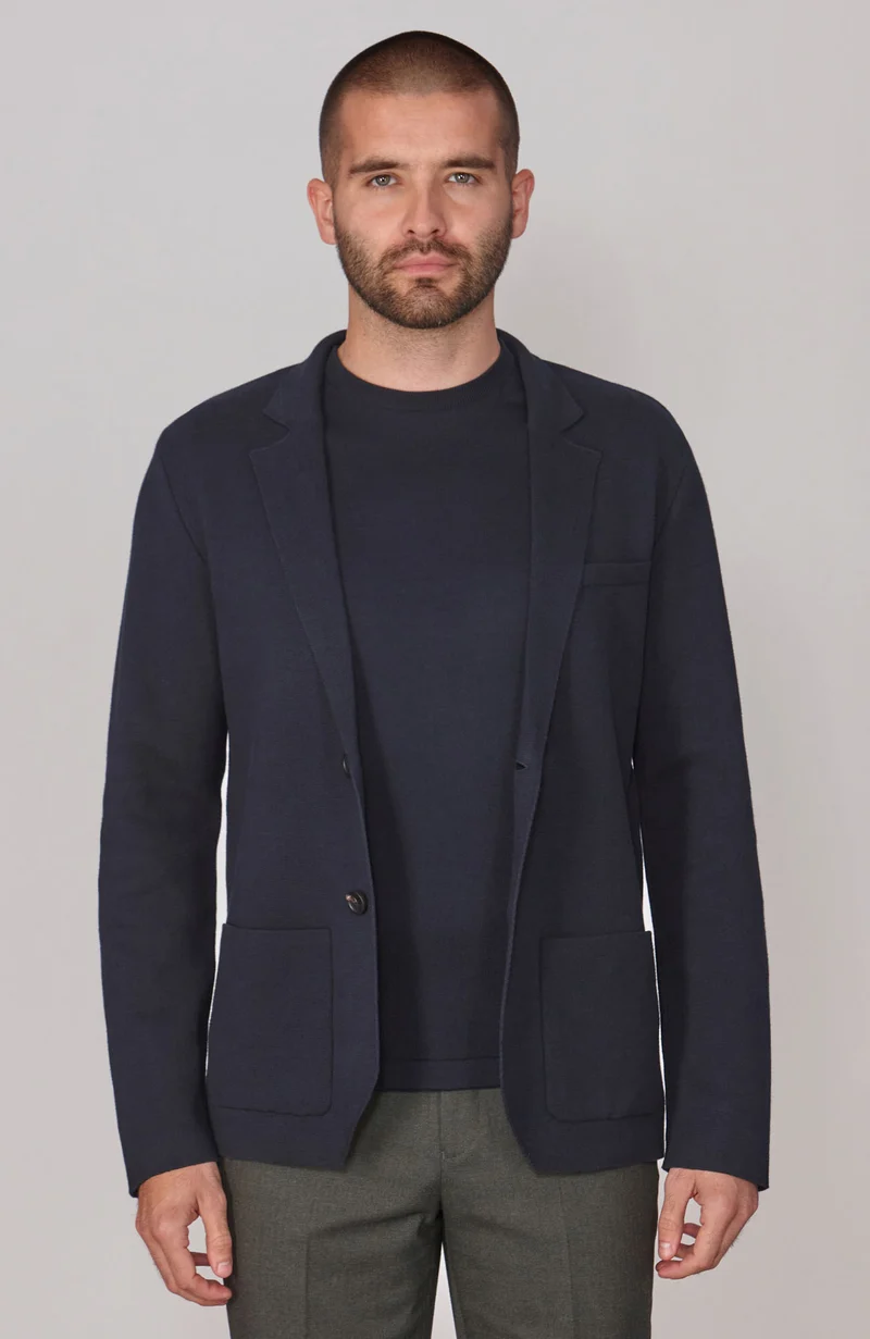 Mens Lightweight Cotton Formal Knitted Blazer