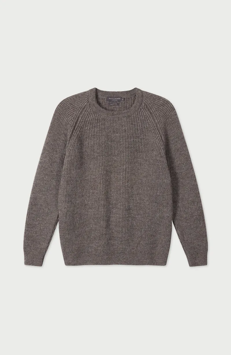 Mens Sheepsoft British Wool Fisherman Rib Knit Jumper