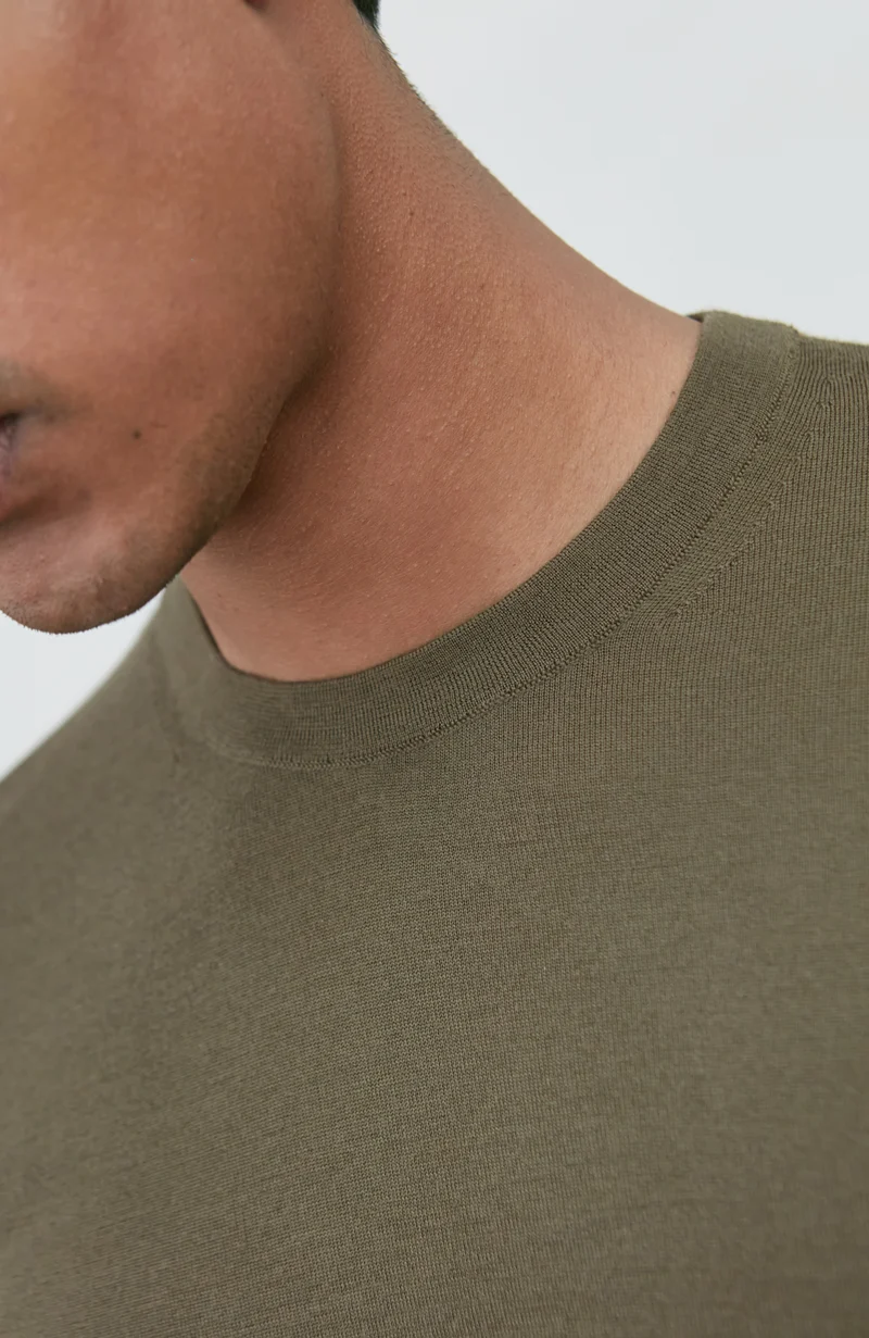 Mens Superfine Merino Wool Knitted T-Shirt