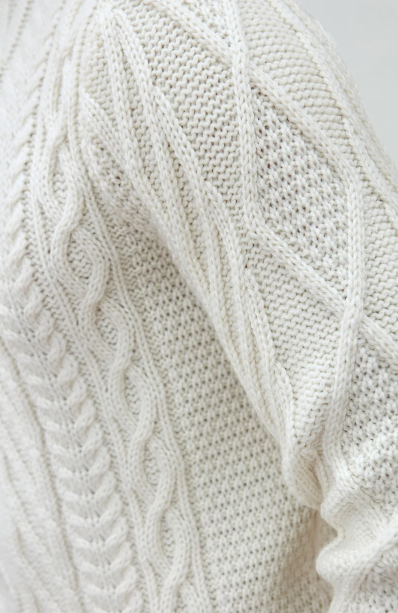 Mens Chunky Merino Wool Cable Jumper