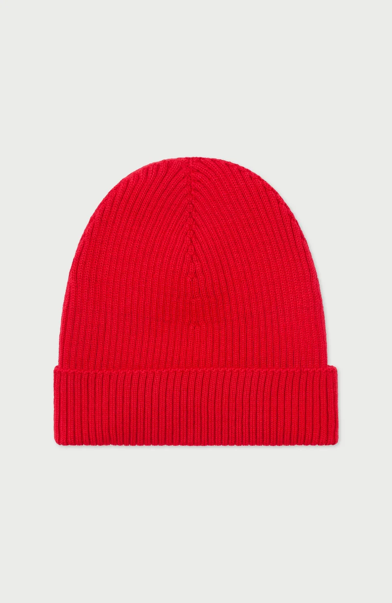 Womens Ribbed Extra Fine Merino Wool Beanie